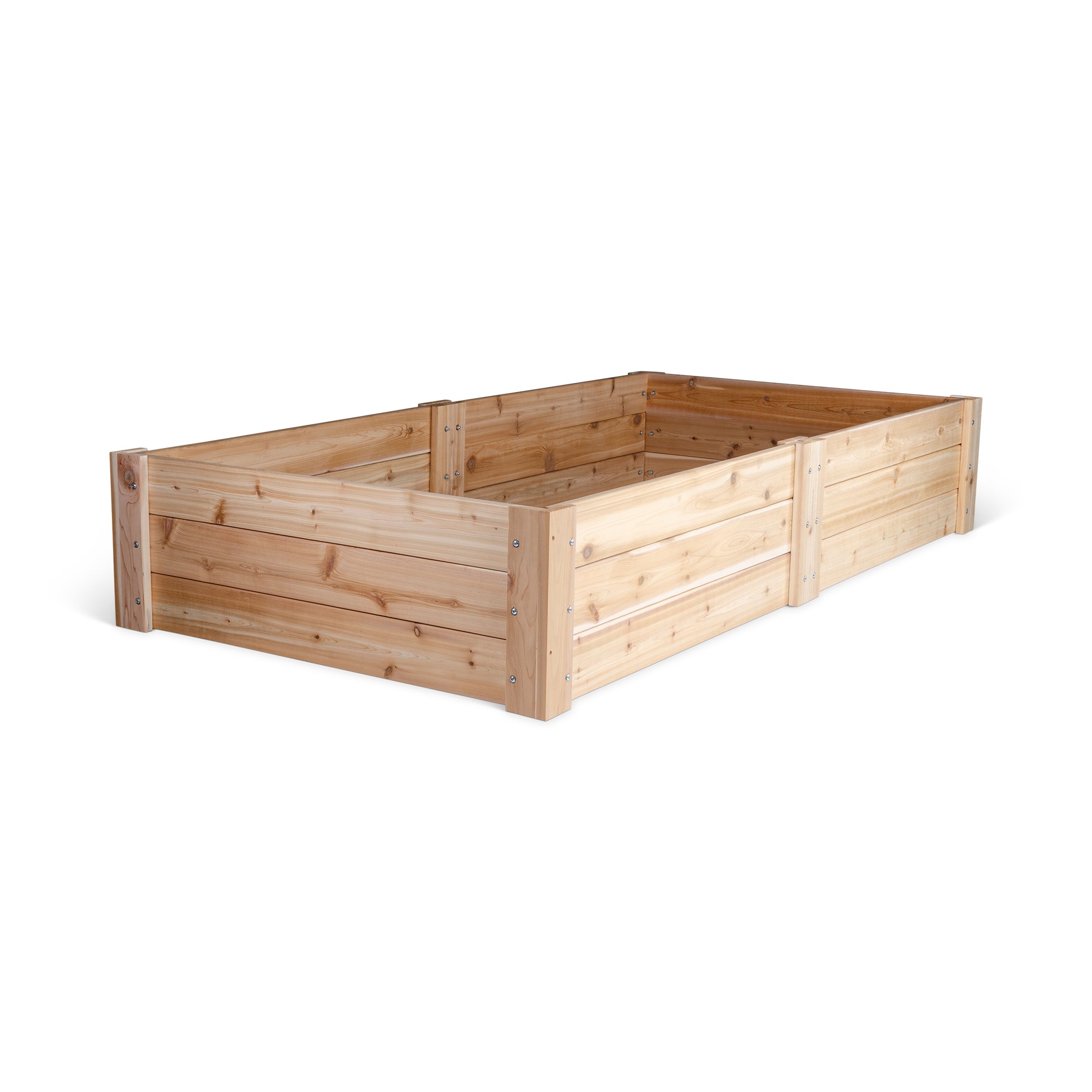 Infinite Cedar raised bed kit in a backyard garden